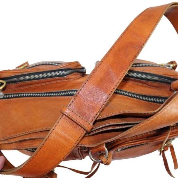 Chloe Betty Styling Saddle Brown Multi Pocket Shoulder Boho Slouch Satchel - Picture 11 of 13